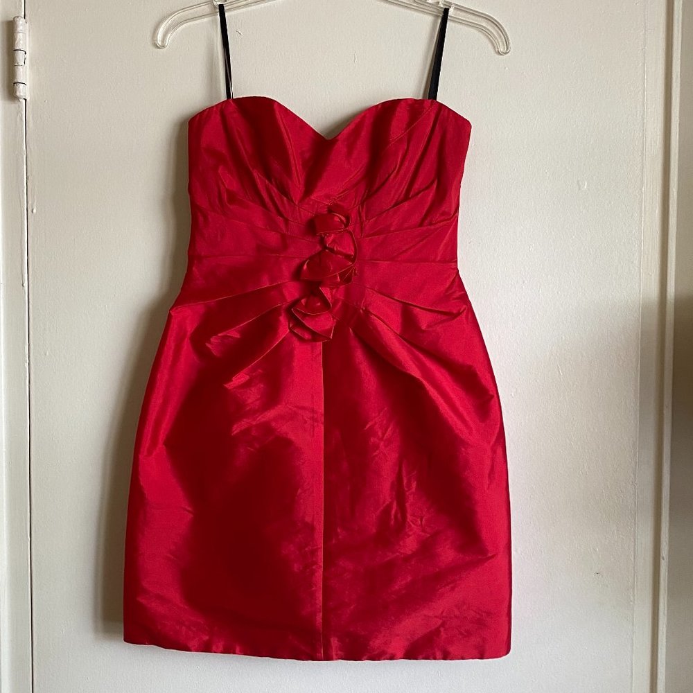 Alexia Admor Red Strapless Sweetheart Neckline Mini Dress, Size S